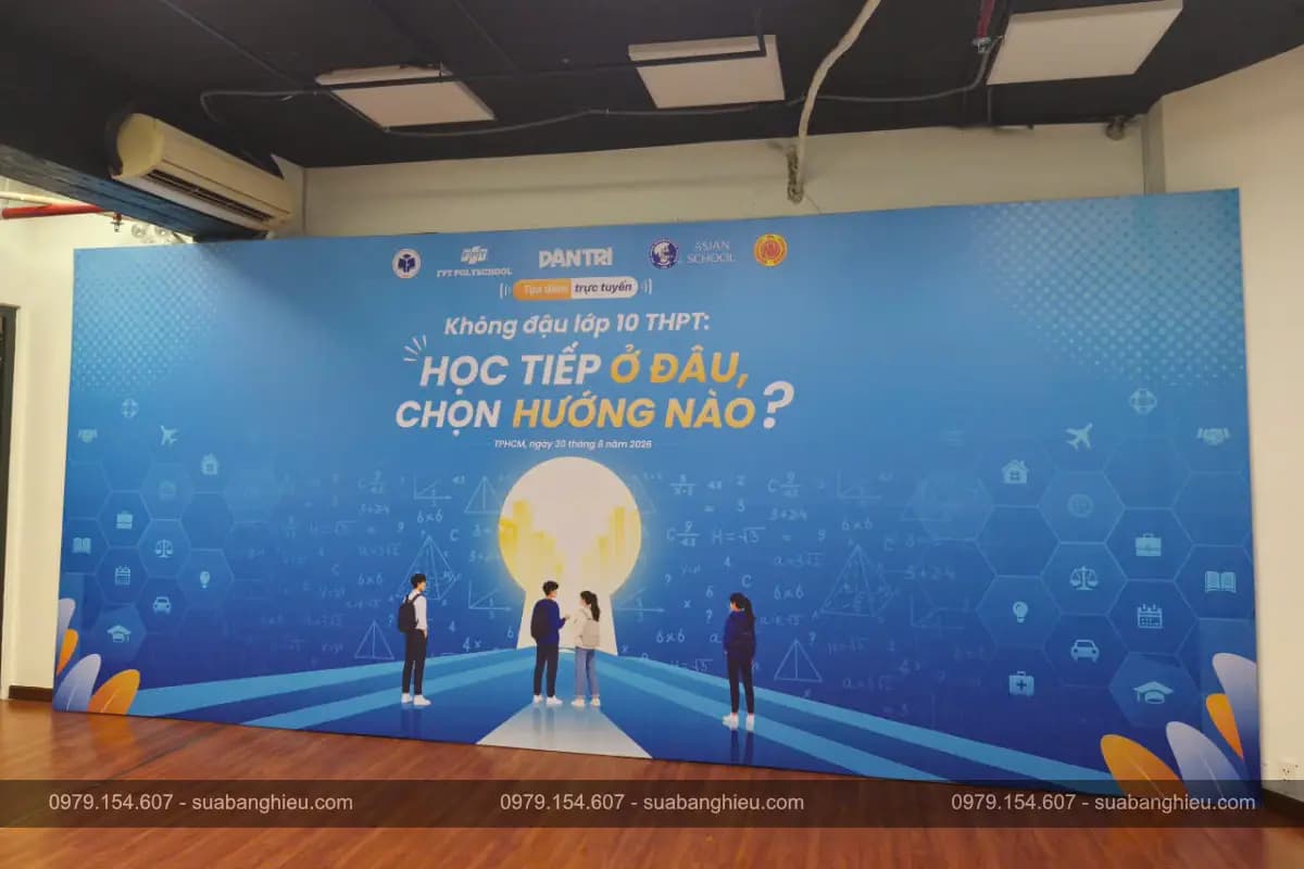 Backdrop Hiflex Sự Kiện Tọa Đàm Trực Tuyến Về Tuyển Sinh Lớp 10 Thpt