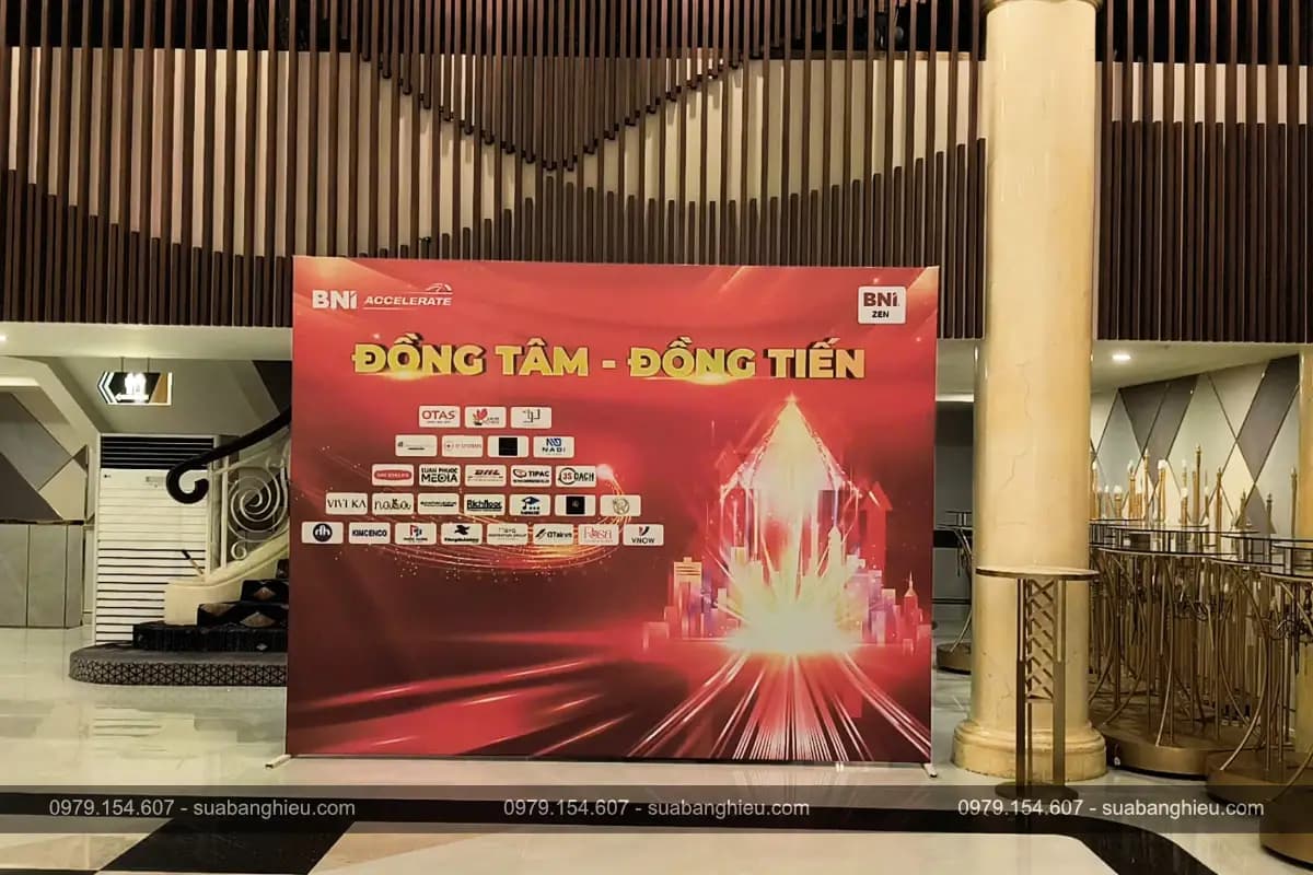 Backdrop Hiflex Giới Thiệu Chương Trình Bni Accelerate Đồng Tâm - Đồng Tiến